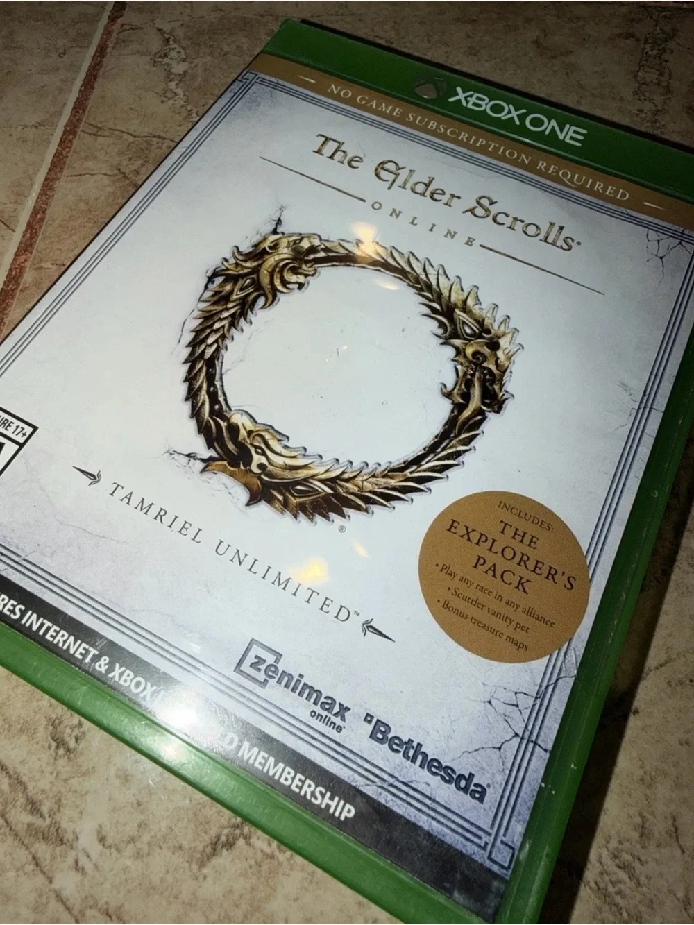 Microsoft Xbox One The Elder Scrolls Online White & Gold Game Case